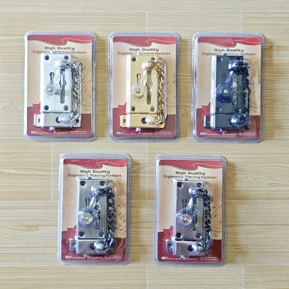 Security Chain Door - โซ่รักษาความปลอดภัยสแตนเลส, กลอนประตูและโรงแรมแบบใหม่, อุปกรณ์ฮาร์ดแวร์สำหรับบ้าน, โซ่รักษาความปลอดภัยพร้อมกลอน
