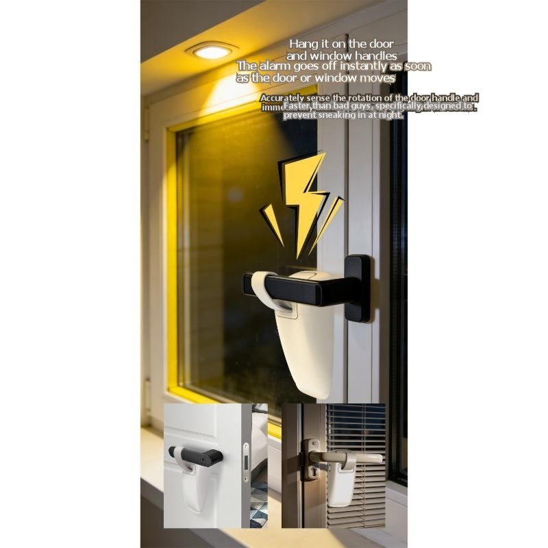 Door Stop Alarm - ABBO-Alarm สำหรับประตู-สัญญาณเตือนประตูแบบพกพา-อุปกรณ์รักษาความปลอดภัยภายในบ้าน 120 เดซิเบลสำหรับการเดินทางและโรงแรม