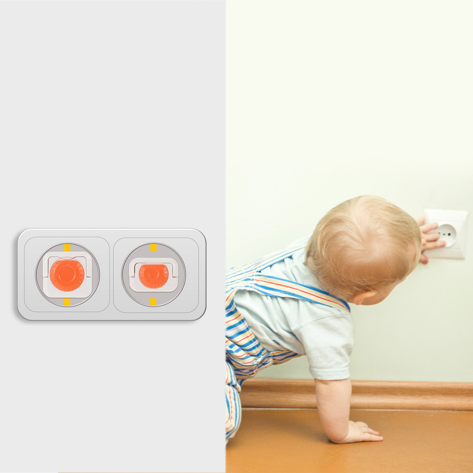 ฝาครอบเต้าเสียบไฟฟ้าสีส้มแบบสา - Outlet Cover Baby บทวิจารณ์และราคา